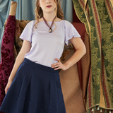 Deep Navy Quilted Skater Skirt