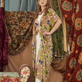 Kimono Dress in Pansy Field