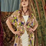 Kimono Dress in Pansy Field