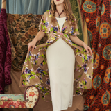 Kimono Dress in Pansy Field