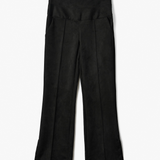 Stretch Suede Trousers in Black