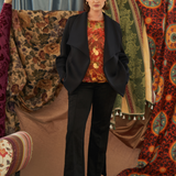 Stretch Suede Trousers in Black