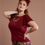 Belle Top in Burgundy