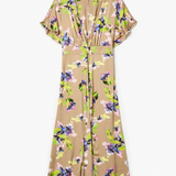 Kimono Dress in Pansy Field