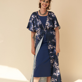 Kimono Dress in Denim Tie Dye