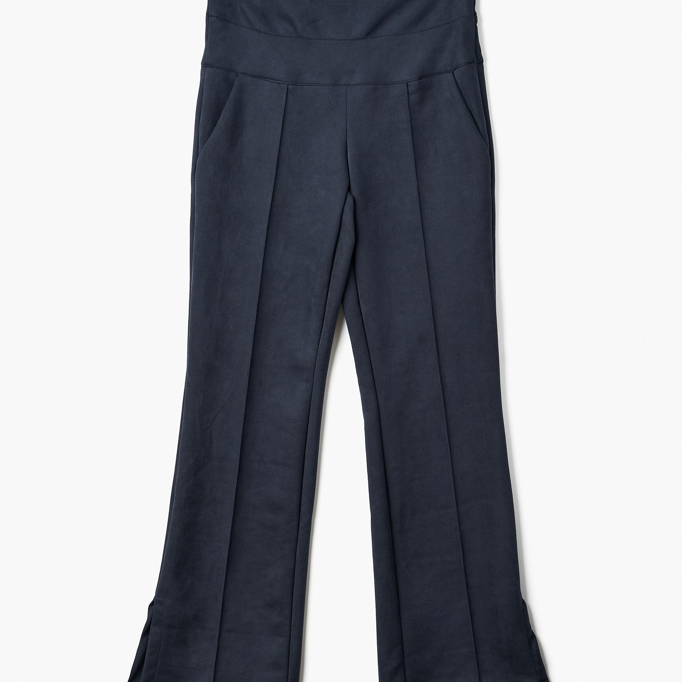 Stretch Suede Trousers in Blue