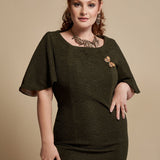 Wanderlust Dress in Moss Green