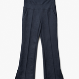 Blue sueded pants, side zipper, stretch fabric